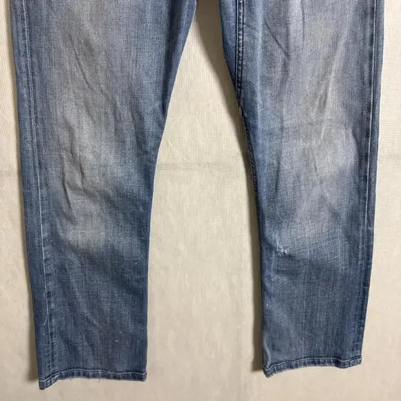 Diesel Men's Size 28x30 Blue Distressed Denim Y2K Straight Leg Jeans